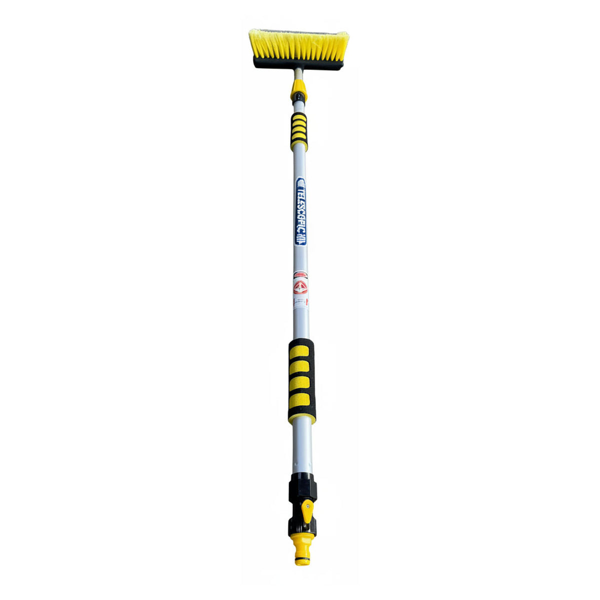2m Telescopic Water Flow-Through Cleaning Brush with Hose Connection