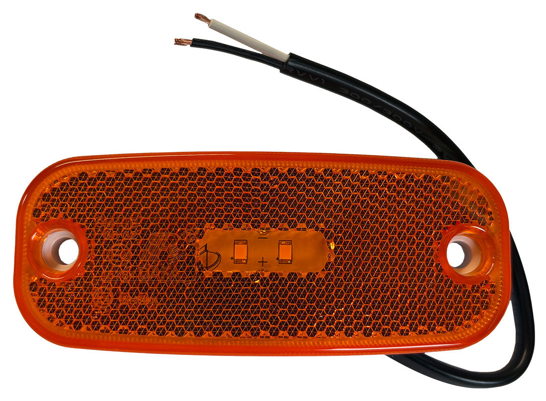 Lamp Marker Amber 12/24V E4 150mm Cable