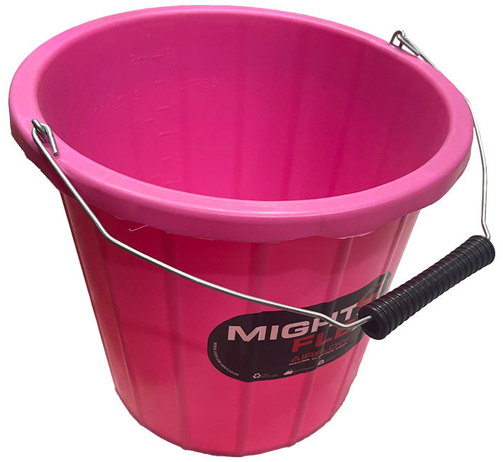 Hoof Proof Bucket - 10 Litre, Pink with Handle