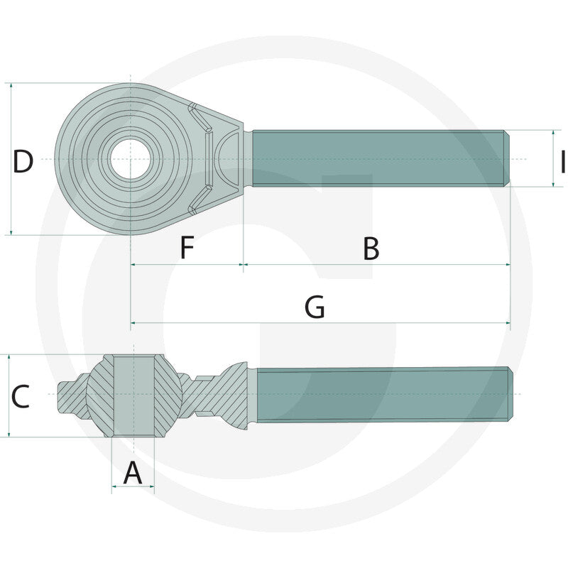CBM Threaded spindle – I M30 x 3 mm, A 25.4 mm – dimension diagram