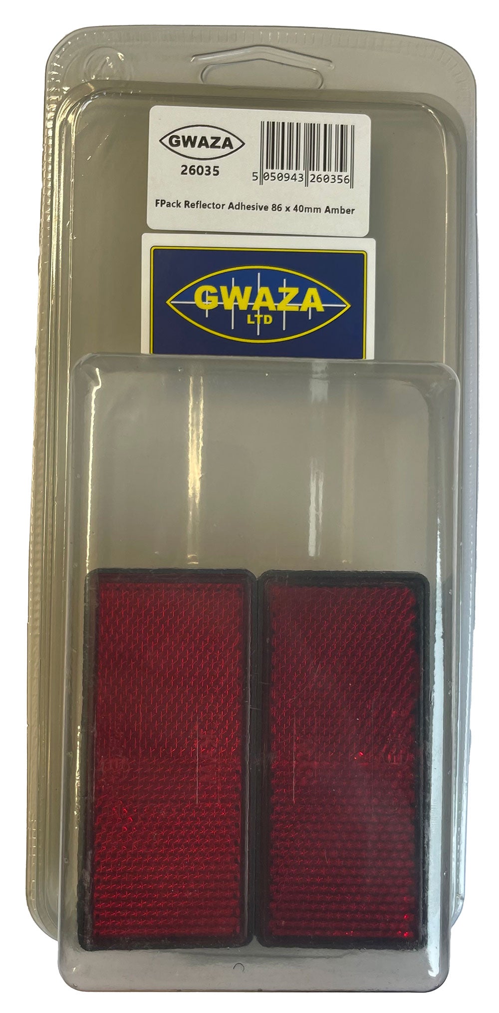 FPack Reflector Adhesive 86 x 40mm Red (6)