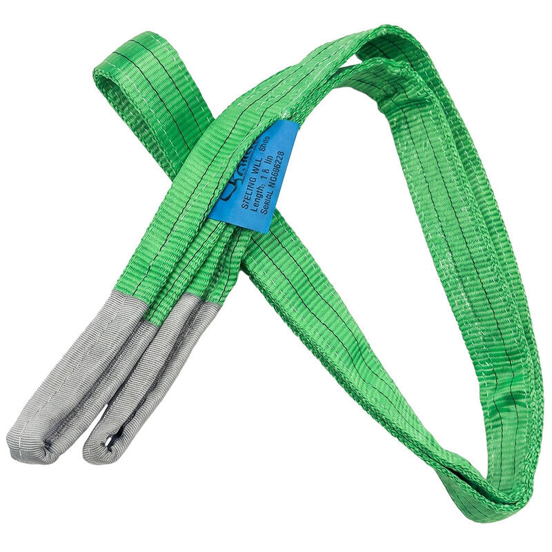 Lifting Sling, Flat with Loops, 2T Green, 3M