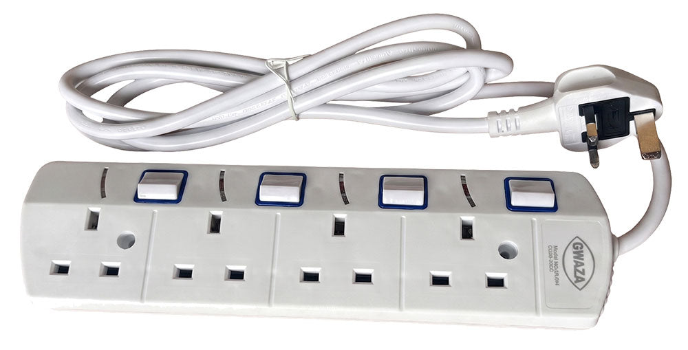 Extension Lead 4Way Individual Switch 250V-13A