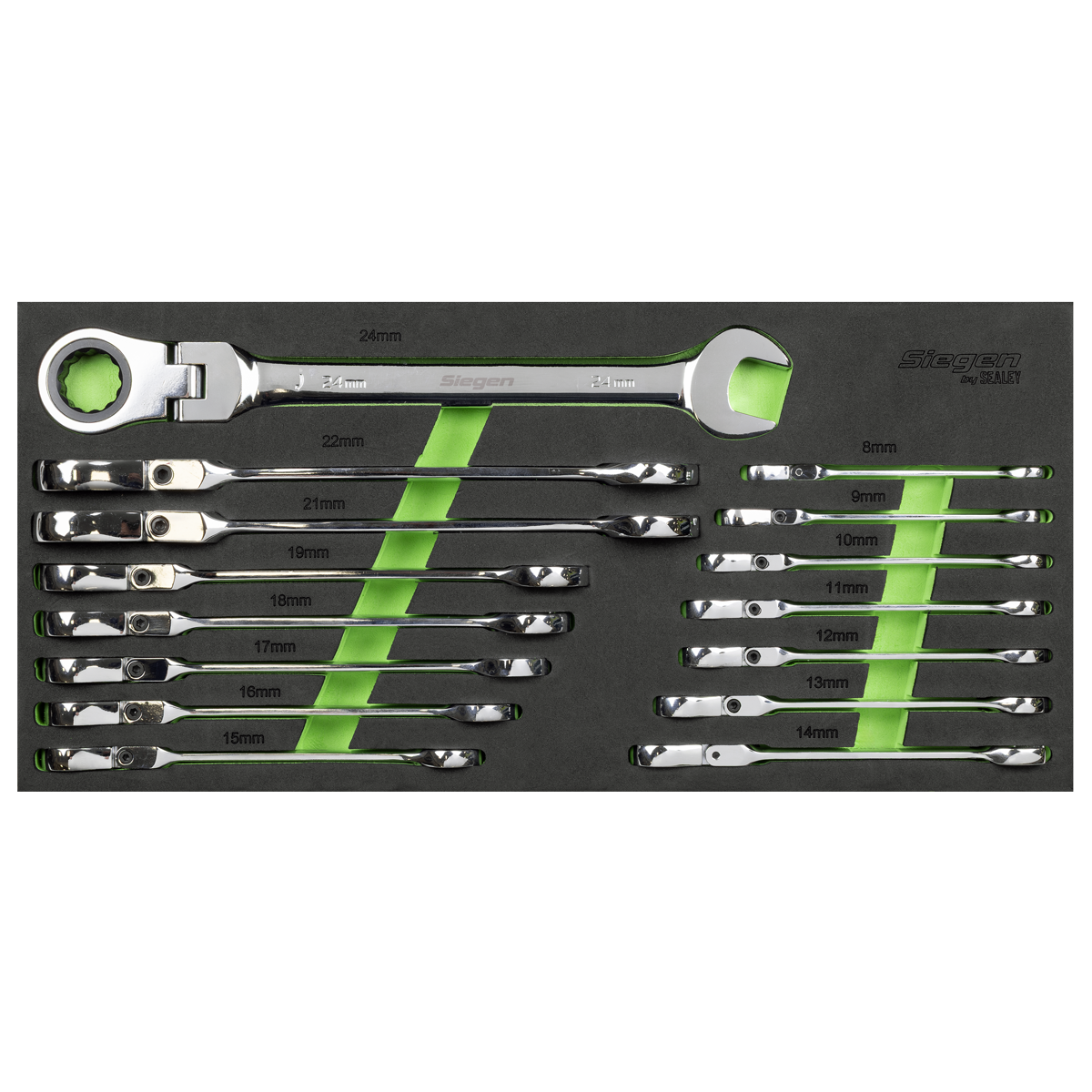 Flexi-Head Combination Ratchet Spanner Set 15pc – additional supplier image