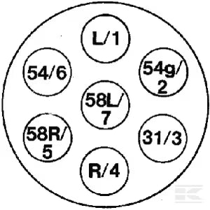 7 Pin N-Type Trailer Socket – Surface Mount (LA403091)