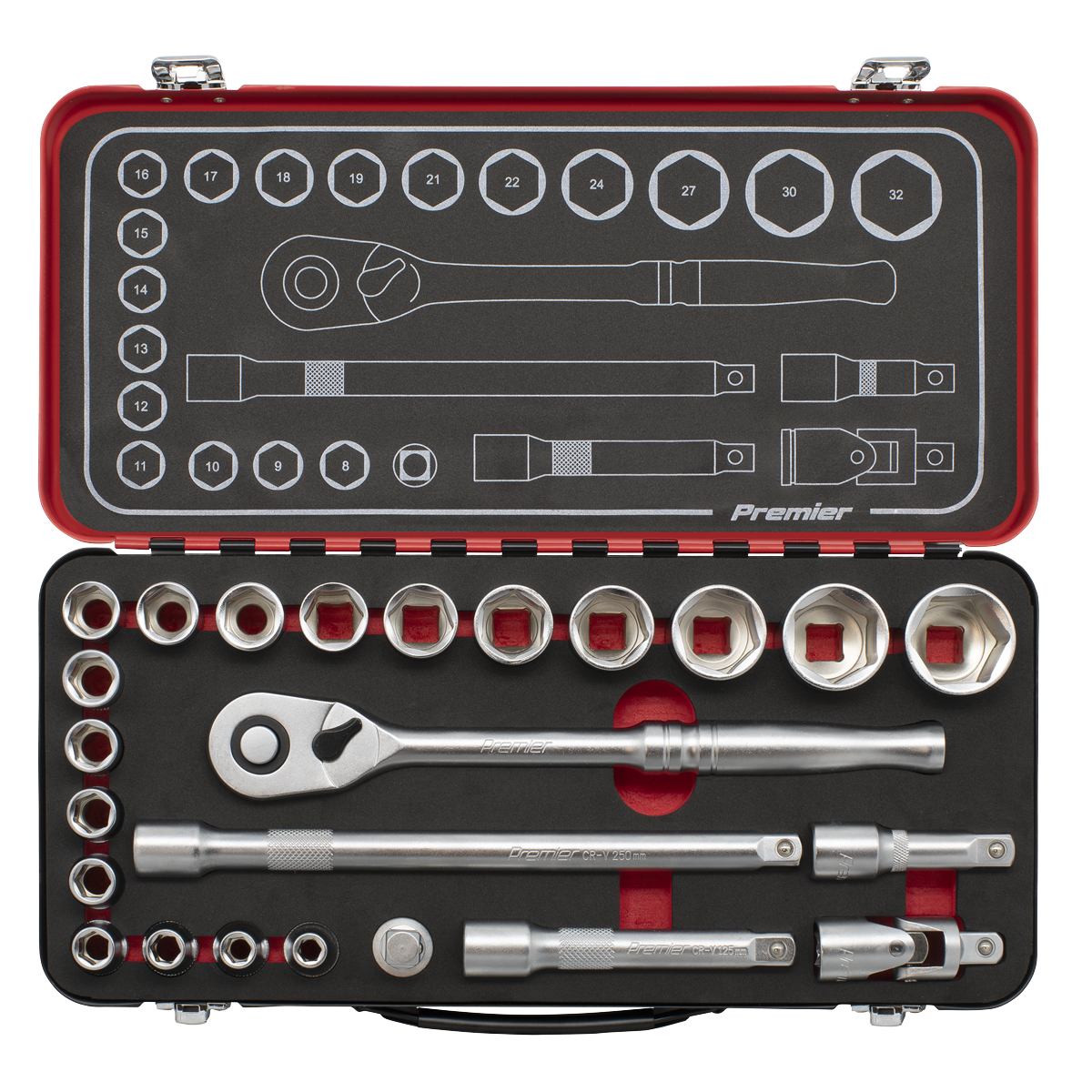 Premier Platinum Socket Set 1/2"Sq Drive 24pc – additional product view 8