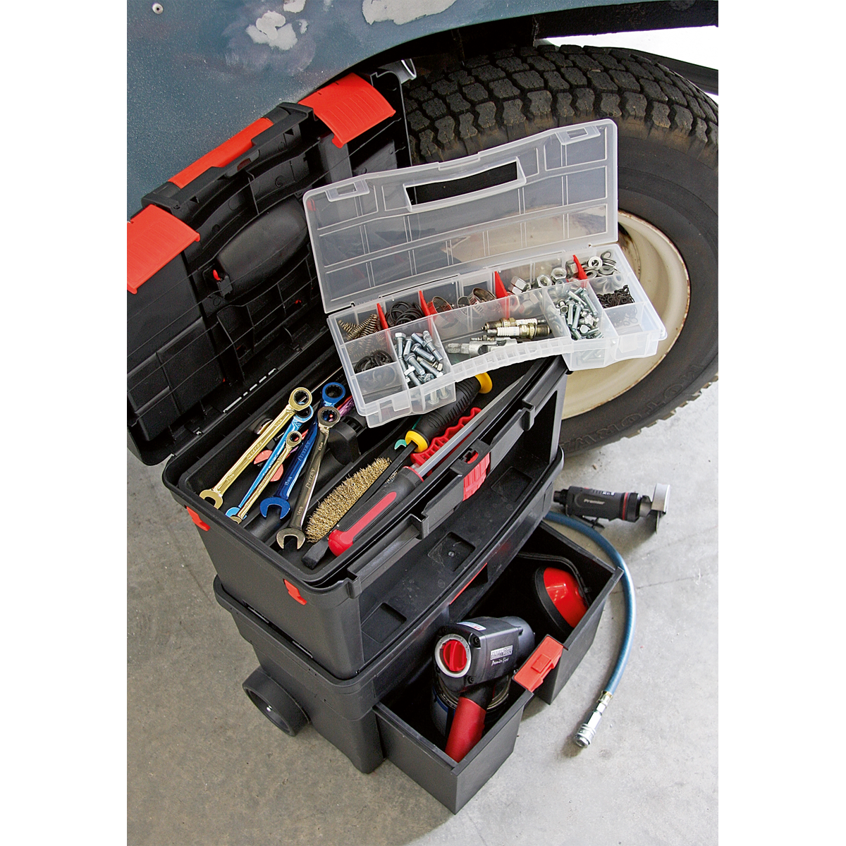Mobile Toolbox with Tote Tray & Removable Assortment Box – additional supplier image