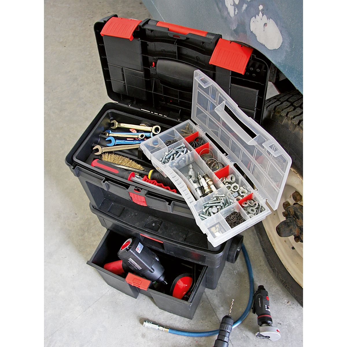 Mobile Toolbox with Tote Tray & Removable Assortment Box – additional supplier image
