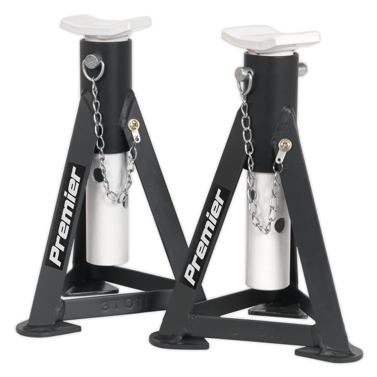Premier Axle Stands (Pair) 3 Tonne Capacity per Stand - White – additional supplier image