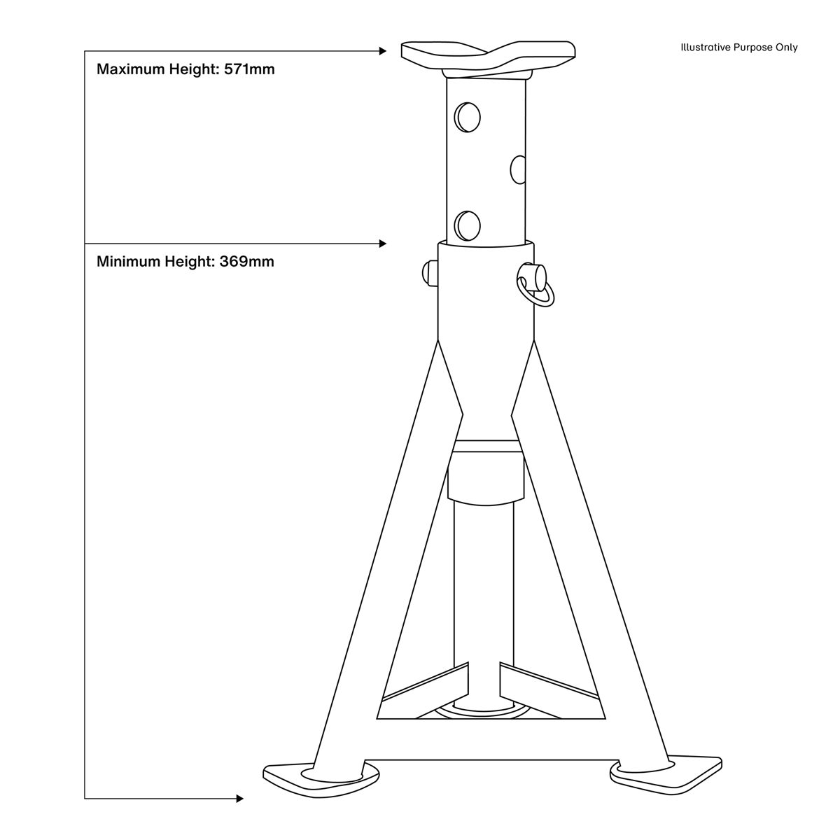 Premier Axle Stands (Pair) 6 Tonne Capacity per Stand - White – additional product view 6