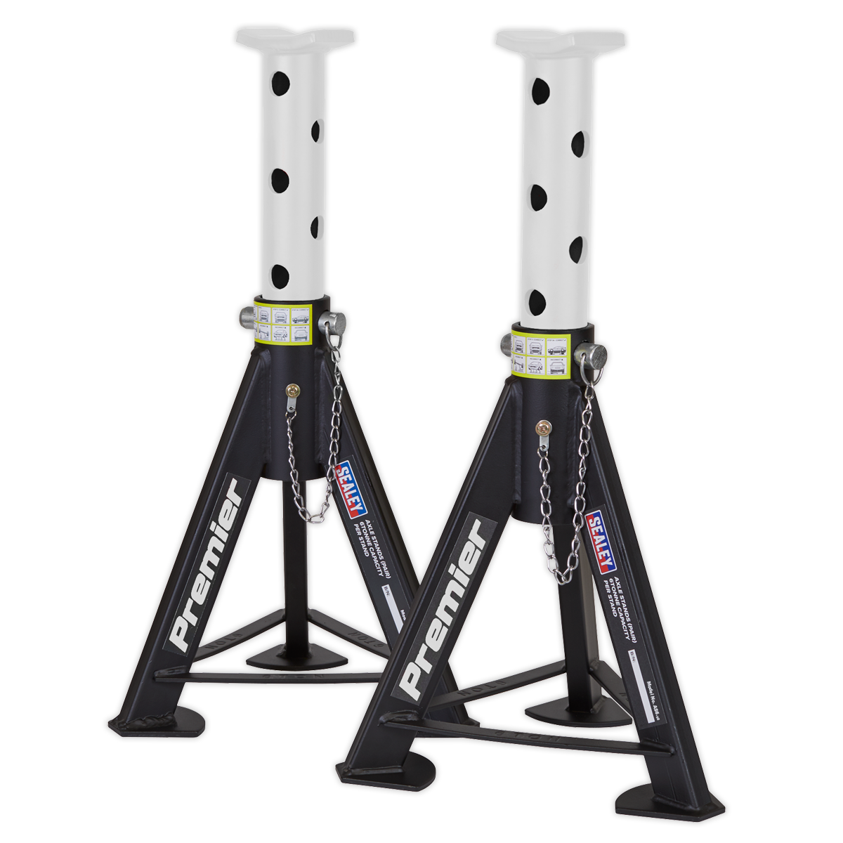 Premier Axle Stands (Pair) 6 Tonne Capacity per Stand - White – additional product view 4