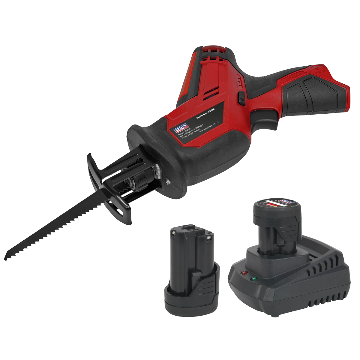 Sealey SV12 Series Cordless Reciprocating Saw Kit 12V 2Ah - 2 Batteries