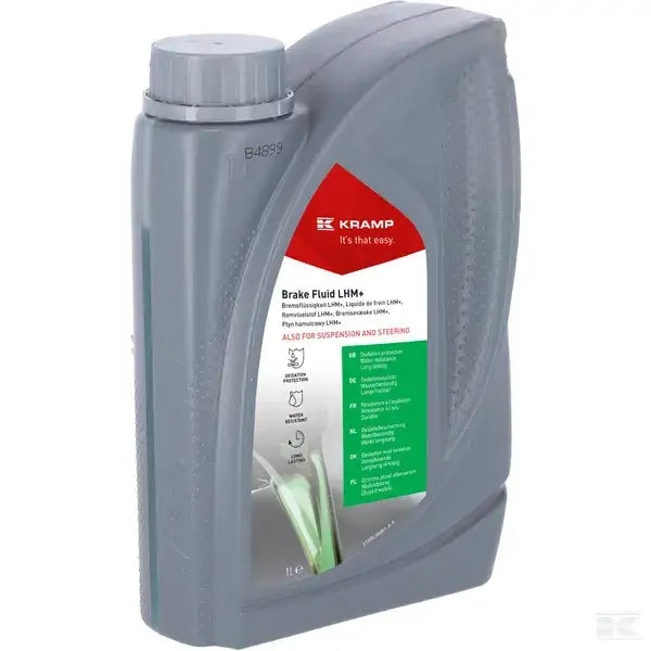 Brake Fluid LHM+ Hydraulic Mineral Oil, Green, by Kramp (1L)