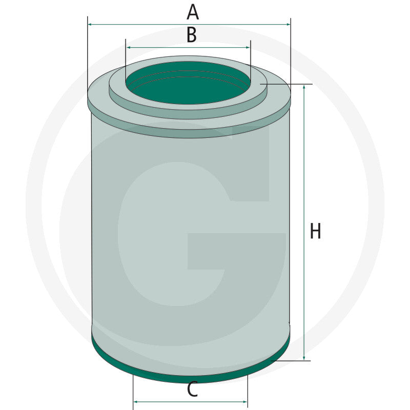MANN FILTER H1263/1X Hydraulic Oil Filter dimensional drawing