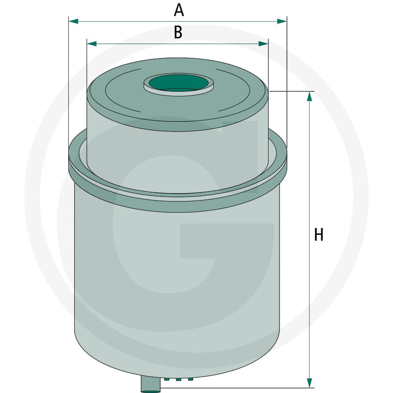 MANN FILTER WK8123 Fuel Filter dimensional drawing