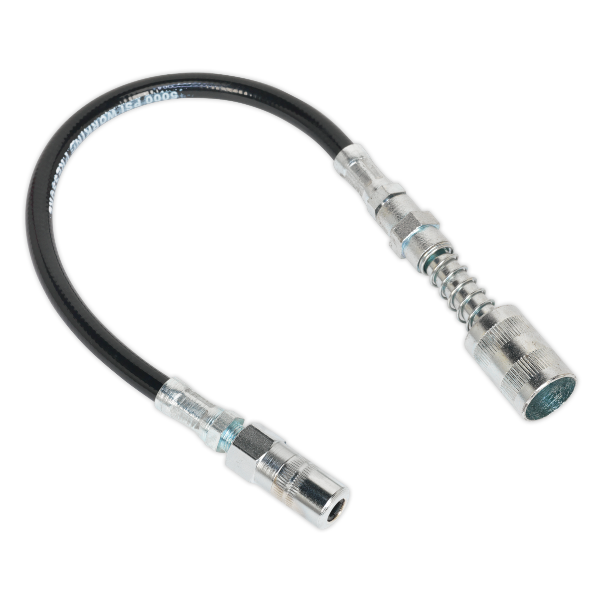 Flexible Rubber Grease Gun Delivery Hose with 4-Jaw Connector & Quick Release Coupling 300mm