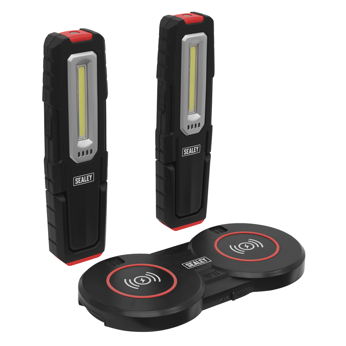 Inspection Light (x2) with Double Wireless Charging Base 5W COB & 1W SMD LED