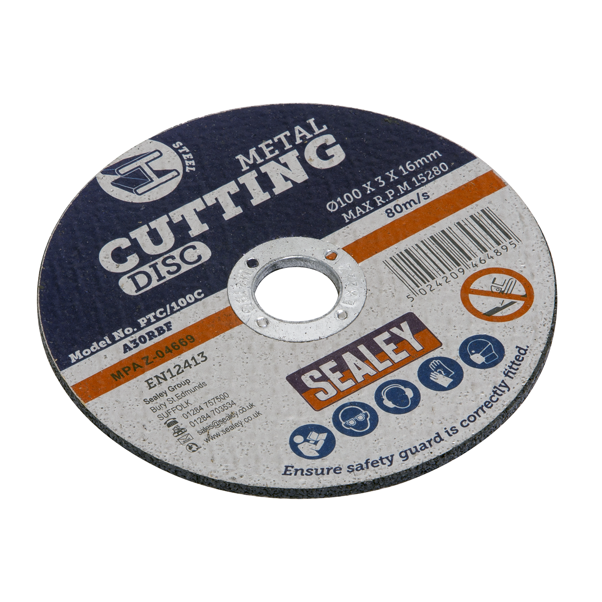 Sealey 100 x 3mm Cutting Disc 16mm Bore - Pack of 50 additional view