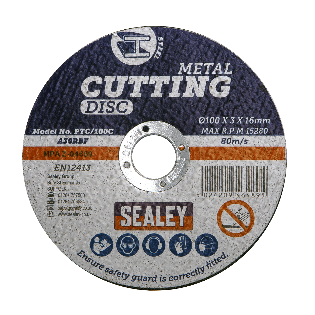 Sealey 100 x 3mm Cutting Disc 16mm Bore - Pack of 50 additional view
