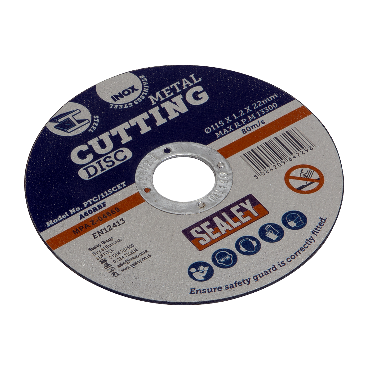 Sealey 115 x 1.2mm Cutting Disc 22mm Bore - Pack of 100 additional view