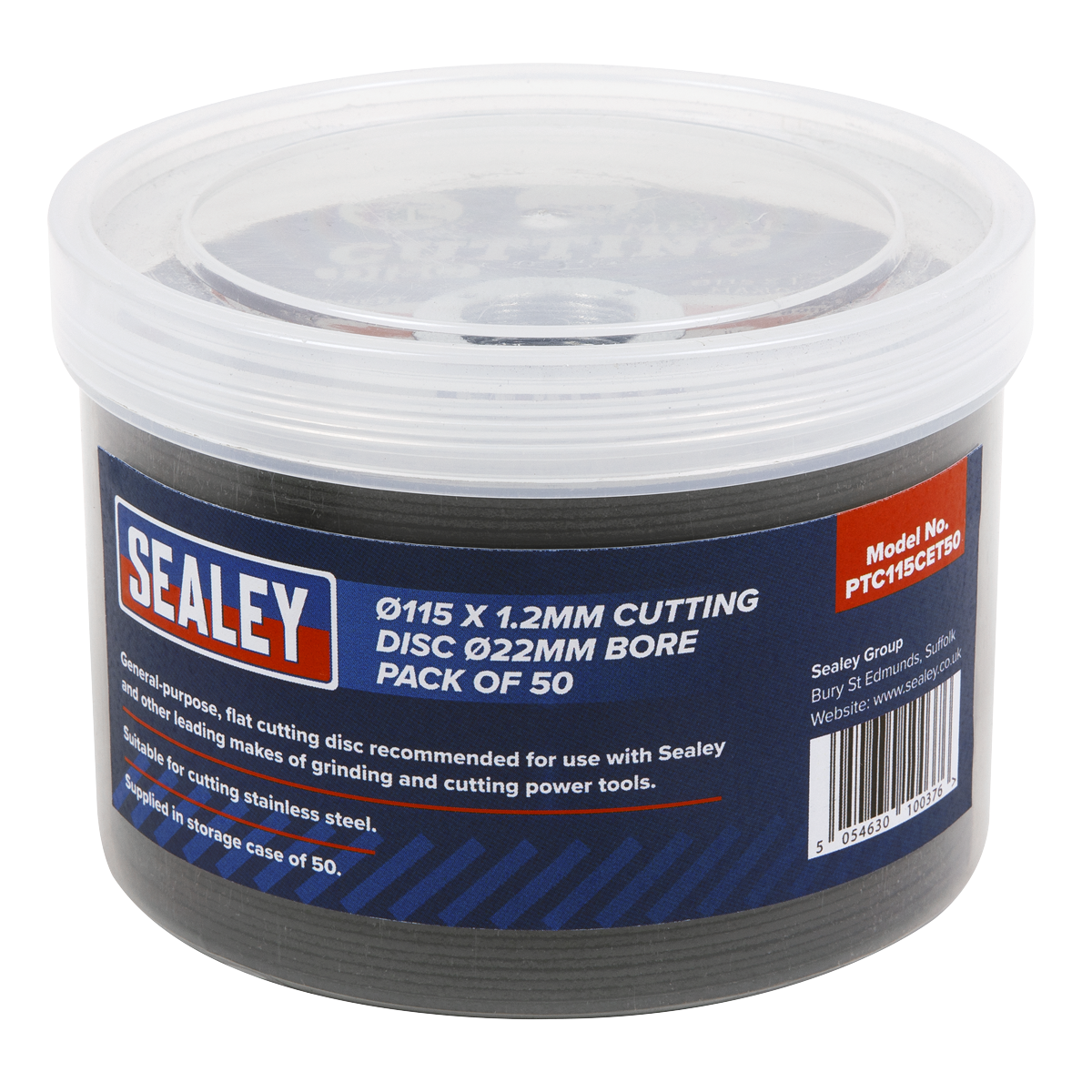 Sealey 115 x 1.2mm Cutting Disc 22mm Bore - Pack of 50 additional view