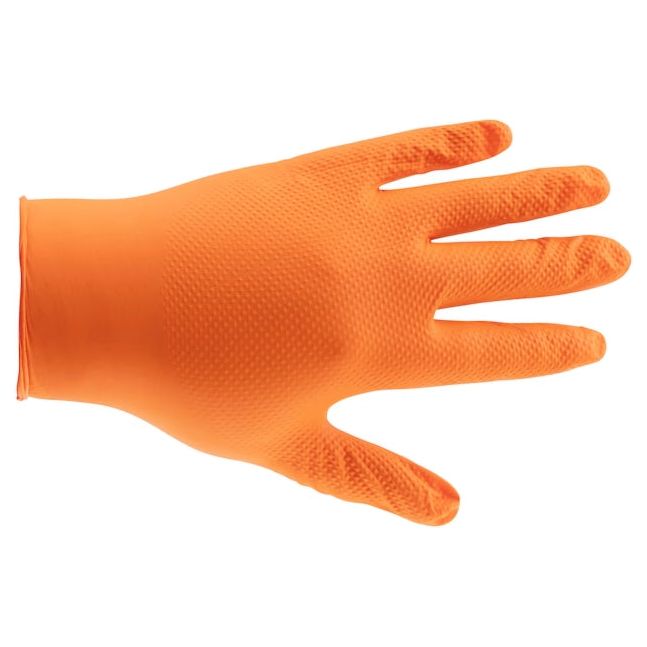 Wurth Disposable Diamond Grip Nitrile Gloves – Orange