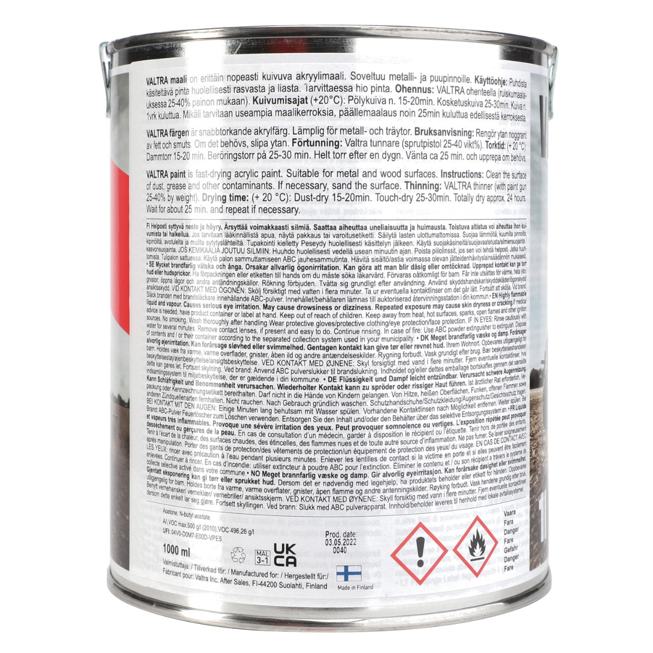 VALTRA BLACK PAINT 1L AGCO Part Number VUF4312