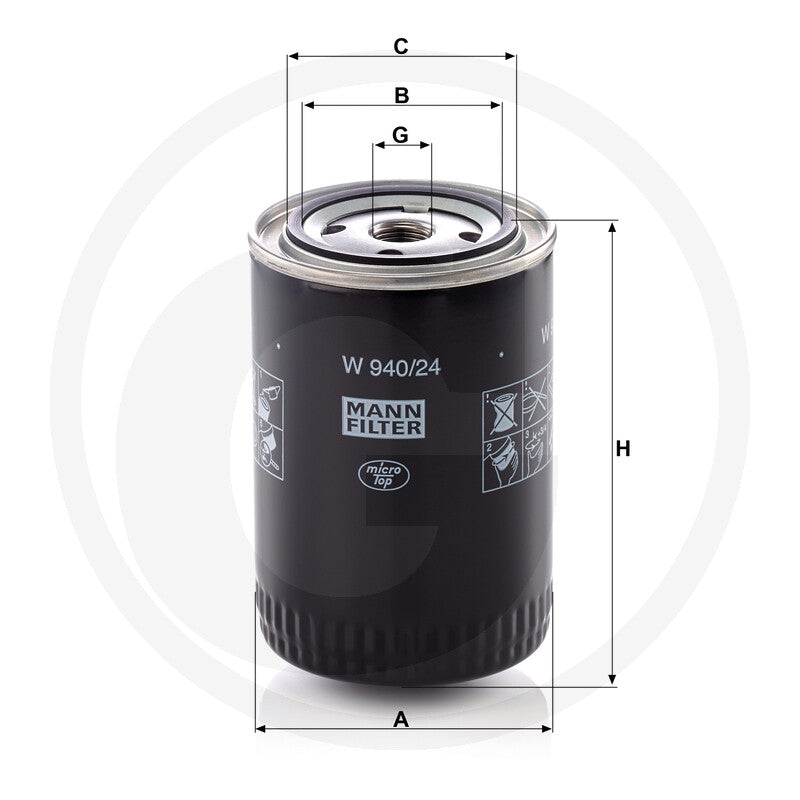 MANN FILTER W940.24 Engine Oil Filter