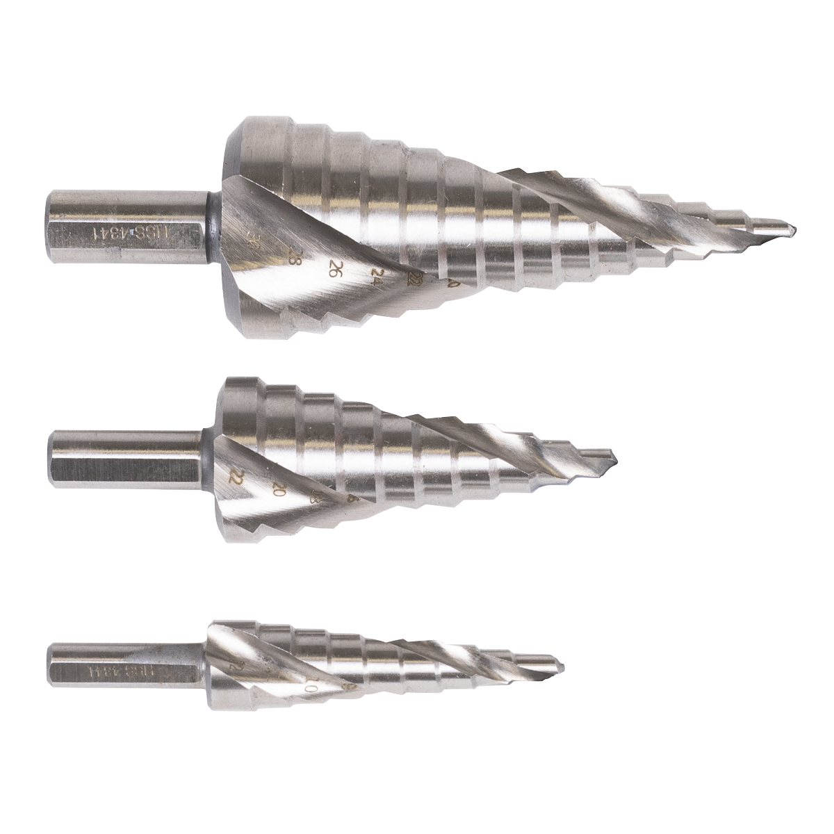 Sealey Spiral Flute HSS 4341 Step Drill Bit Set 3pc additional view
