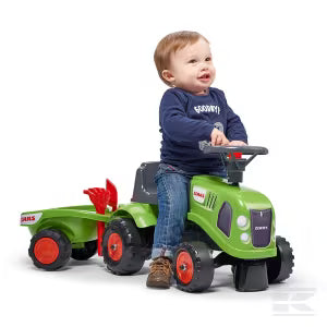 Falk F212C Baby Claas Ride-On Tractor with Trailer, Rake & Shovel