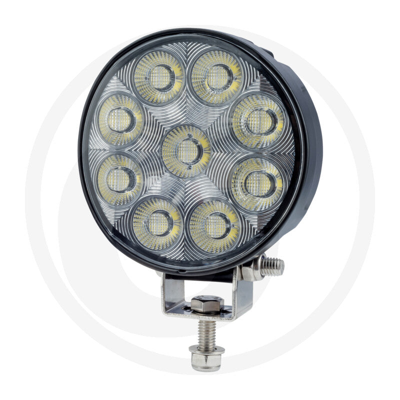 Round 20W LED work light, rear wiring view