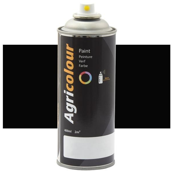 Sparex Agricolour - Black Gloss Paint 400ml Aerosol S.90003 RAL 9005