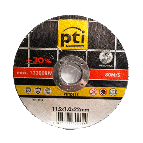 10pc 115mm x 1.0mm x 22mm Thin Cutting Discs – Metal / INOX