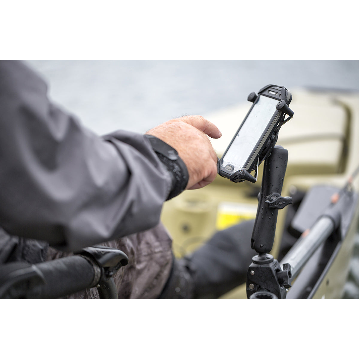 RAM® X-Grip® Phone Mount with RAM® Tough-Claw™ Small Clamp Base - Long