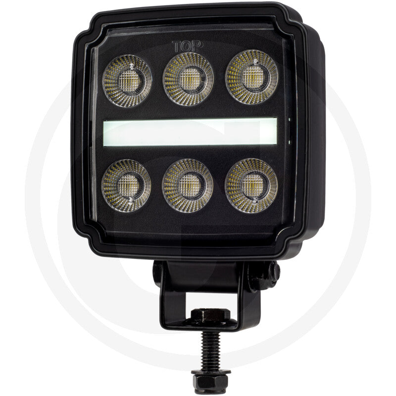 NIGHTSHIFT 40W LED work light with red/white position light, detail view