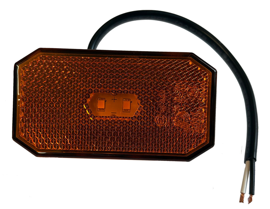 Lamp Marker Amber 12/24V E4 150mm Cable