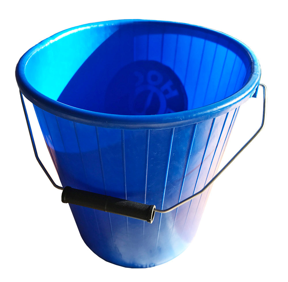 Hoof Proof Ribbed Calf Bucket - 5 Litre, Blue with Handle