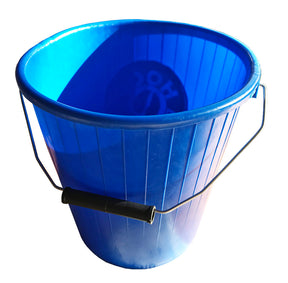 Hoof Proof Ribbed Calf Bucket - 5 Litre, Blue with Handle
