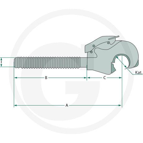 CBM Tail hook – Category 3 / 60, I M30 x 3.5 mm – dimension diagram