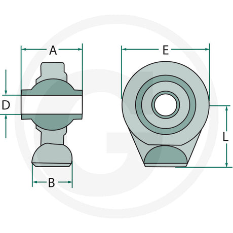 GRANIT Ball joint – Category 1, A 44 mm – dimension diagram