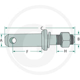 Category 2 Lower Link Implement Pin – 28mm, 7/8" UNF – 20099027