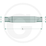 GRANIT Sleeve – I M36 x 3 mm, L 460 mm – dimension diagram