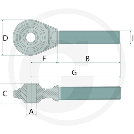 GRANIT Threaded spindle – I M30 x 3.5 mm, A 20.25 mm – dimension diagram