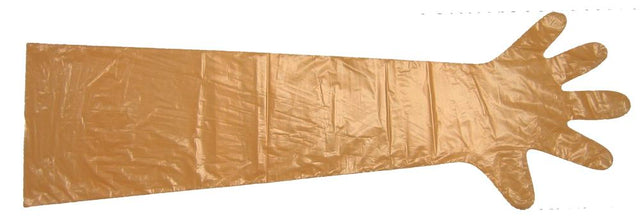 Orange Long Arm Inspection Gloves - 90cm, Box of 100