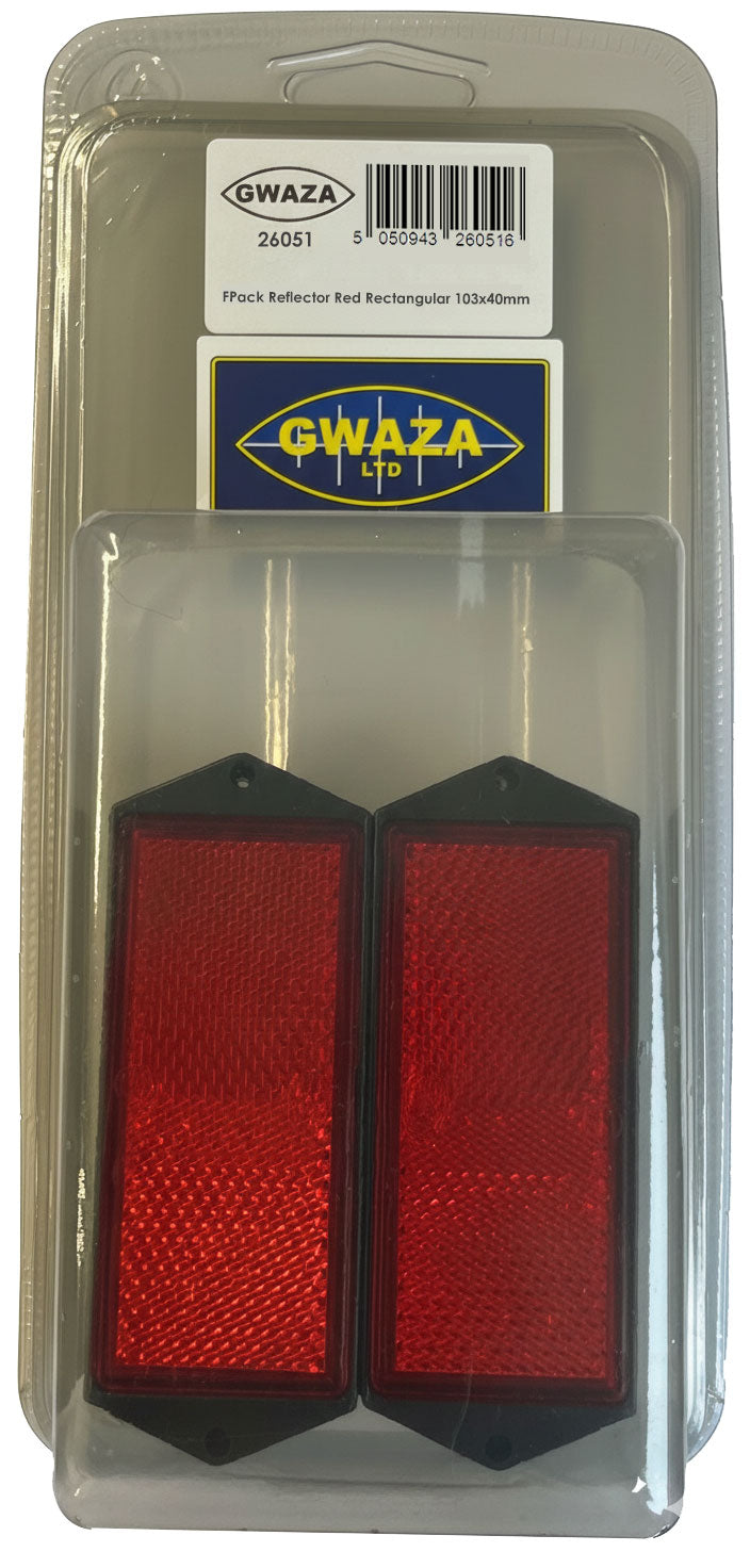 FPack Reflector Red Rectangular 103x40mm (6)