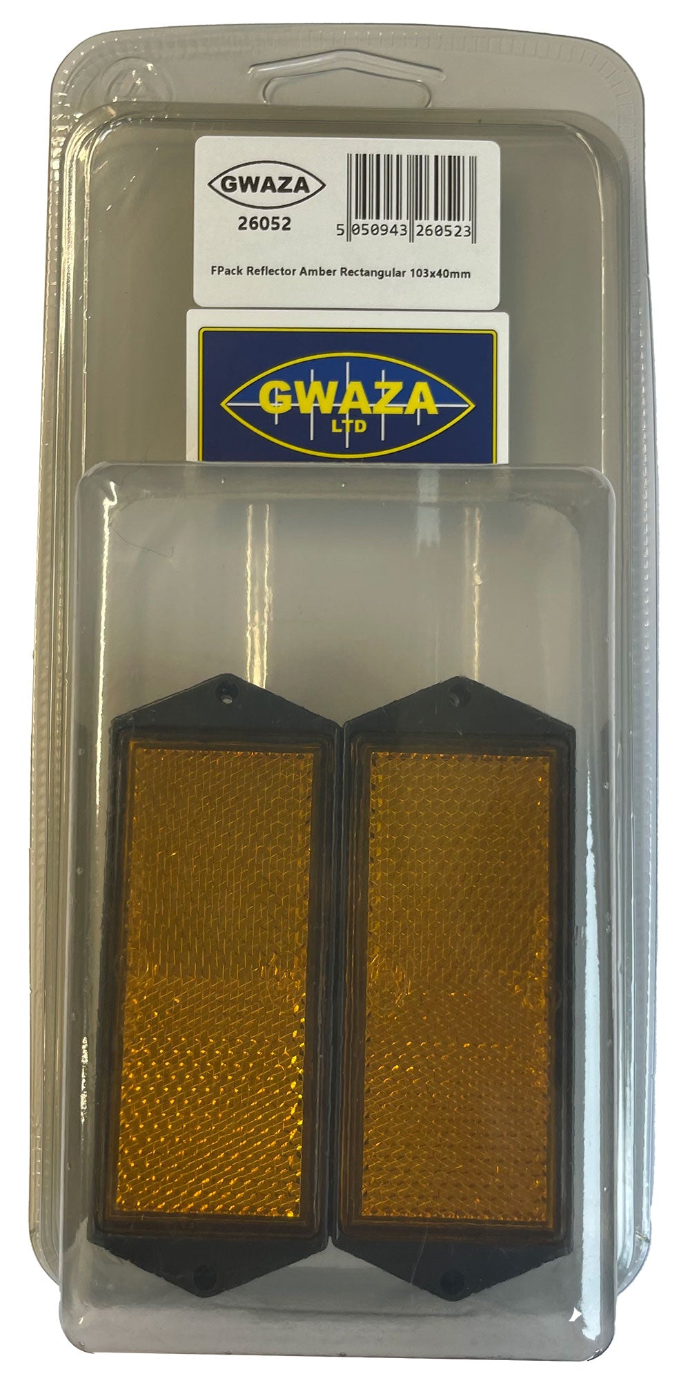 FPack Reflector Amber Rectangular 103x40mm (6)