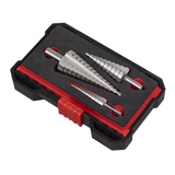 Sealey Straight Flute HSS 4341 Step Drill Bit Set 3pc additional view
