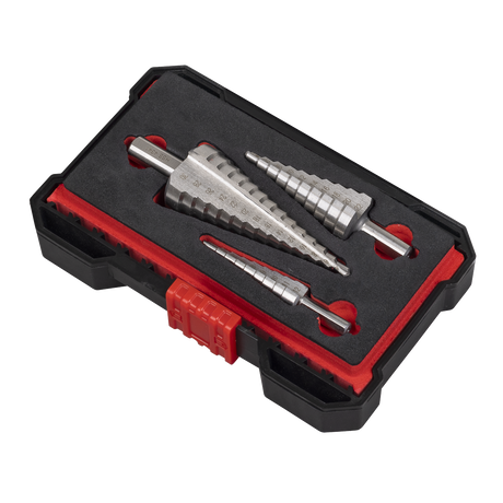 Sealey Straight Flute HSS 4341 Step Drill Bit Set 3pc additional view