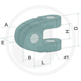 GRANIT Clevis joint head – Category Cat. 3, A 25.7 mm – dimension diagram