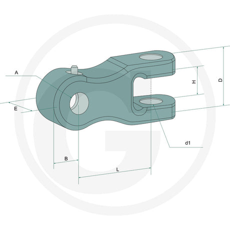 GRANIT Clevis joint head – Category Cat. 2, A 19.3 mm – dimension diagram